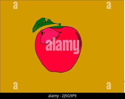 Red apple icon. Flat illustration of red apple icon for web design Stock Vector