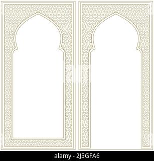 Two frames . Ornament in Arabic geometric style Stock Vector