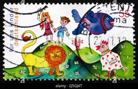 GERMANY - CIRCA 2012: a stamp printed in the Germany shows Colourful Children’s World, Illustration, for Children, circa 2012 Stock Photo