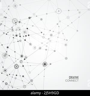 Network connection structure on white background. Vector network concept Stock Vector