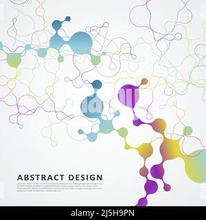 Connected lines and dots. Vector technology concept background Stock Vector