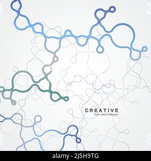 Abstract connecting dots and lines. Network science background Stock Vector