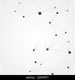 Abstract polygonal with connecting dots with lines Stock Vector