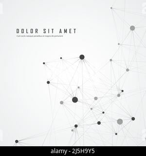 Abstract polygonal with connecting dots with lines Stock Vector