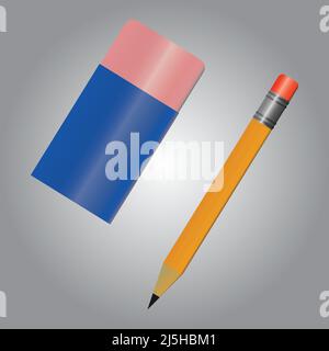 Pencil and eraser vector illustration Stock Vector