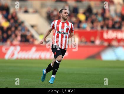 Brentford Community Stadium, London, UK. 23rd Apr, 2022. Premier League football, Brentford versus Tottenham; Christian Eriksen of Brentford Credit: Action Plus Sports/Alamy Live News Stock Photo