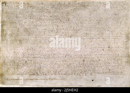 Magna Carta. One of four surviving copies of the 1215 Magna Carta Stock ...