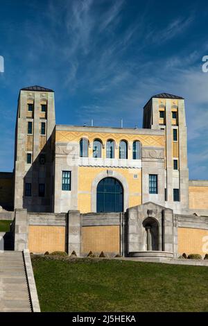 On the shore of Lake Ontario R.C. Harris Water Treatment Plant Toronto Ontario Canada. Stock Photo