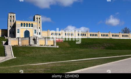 On the shore of Lake Ontario R.C. Harris Water Treatment Plant Toronto Ontario Canada. Stock Photo