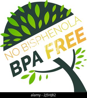 No bisphenol A, BPA free plastic organic bio Stock Vector