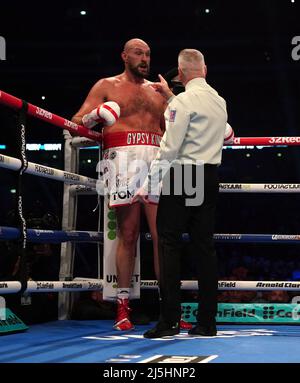 Referee Mark Lyson at Wembley Stadium, London. Picture date: Saturday ...