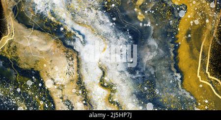 3D Wallpaper For Wall Frames. Resin Geode And Abstract Art, Functional Art,  Like Watercolor Geode Painting . Golden And Black Marble Background For Ho  Stock Photo - Alamy