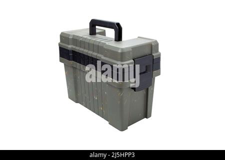 Fishing tackle box toolbox Black and White Stock Photos & Images - Alamy