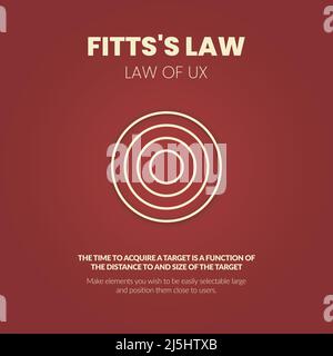 Vector illustration of Fitts's law is a predictive model of human movement is in human-computer interaction and ergonomics touching with a hand or fin Stock Vector