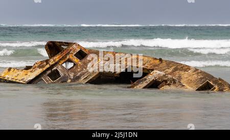The shipwreck of the Pisces Star located on the shore of Carpenters ...