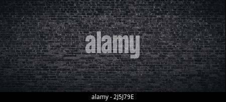 Black or dark gray brick wall texture background Stock Photo