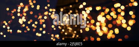 light color blur bokeh for background, abstract background. Bokeh light, shimmering blur lights on red.Cosmic explosion.Abstract blurred background in Stock Photo