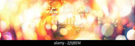 light color blur bokeh for background, abstract background. Bokeh light, shimmering blur lights on red.Cosmic explosion.Abstract blurred background in Stock Photo