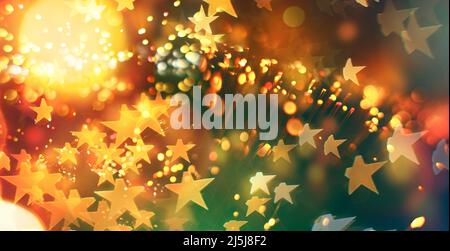 light color blur bokeh for background, abstract background. Bokeh light, shimmering blur lights on red.Cosmic explosion.Abstract blurred background in Stock Photo