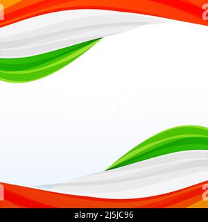 Wavy background wallpaper and copy space with orange white and green color. Vector illustration Stock Vector