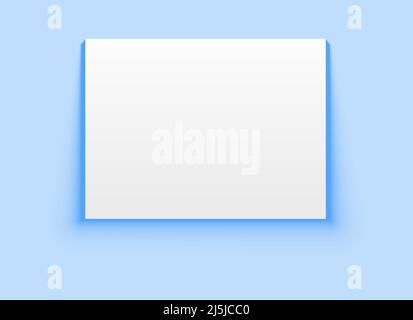 Empty wall canvas in white color with shadow. Vector illustration Stock Vector