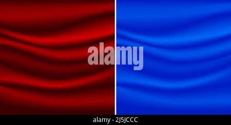 Blue and red color satin background wallpaper. Vector illustration Stock Vector