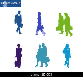 Business people colorful flat vector icon set Stock Vector