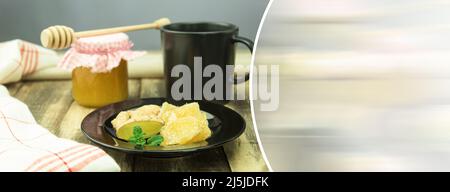 Three kinds of ginger - ground spice fresh and candied on rustic table. Healthy eating, home remedy for nausea upset stomach colds. Stock Photo