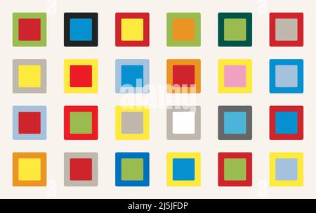 Multiple colorful square vector elements set Stock Vector
