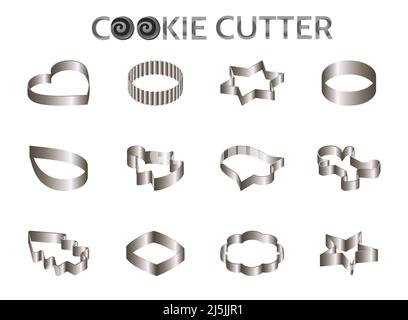 Cookie cutter shapes vector element set Stock Vector