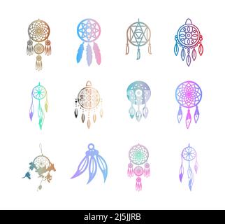 Dream catcher gradient colorful vector elements Stock Vector