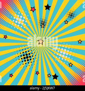 Vintage style half dot sunburst vector wallpaper background Stock Vector