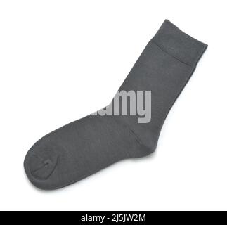 Pair of gray cotton men socks isolated on a white Stock Photo