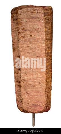 Doner kebab isolated on white background. Skewered meat doner Stock Photo