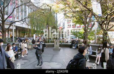 Shibuya neighborhood in the city of Tokyo Stock Photo