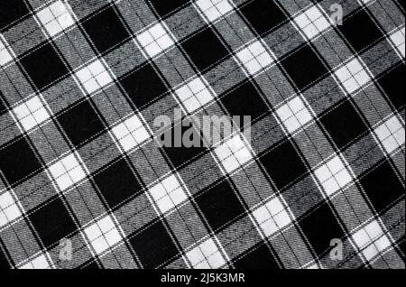 Checkered fabric in black and white Stock Photo