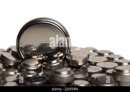Pile Of Button Batteries Stock Photo