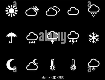 Weather Forecast Line Icon Set. Collection Of Meteorology Icons Stock Vector