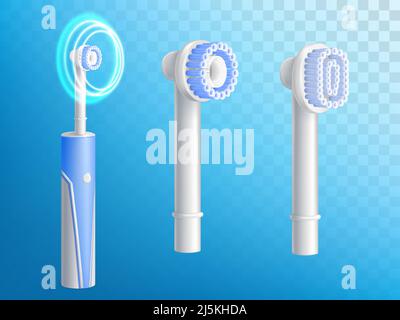 Electric toothbrush 3D isolated realistic vector illustration with ...