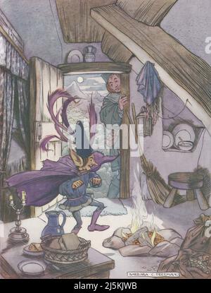 Vintage Stories from Grimm by Blackie - Rumpelstiltskin. Stock Photo