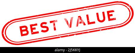 Grunge red best value word rubber seal stamp on white background Stock Vector