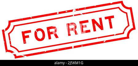 Grunge red for rent word rubber seal stamp on white background Stock Vector