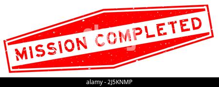 Grunge red completed word hexagon rubber seal stamp on white background ...
