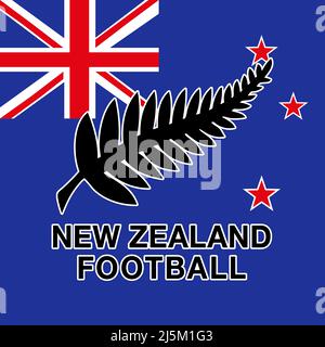 New Zealand football federation logo with national flag, FIFA World Cup 2022, illustration Stock Photo