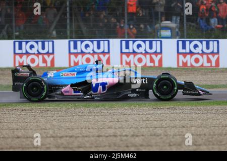 Bodywork of the BWT Alpine Formula One Team car in pit lane ahead of ...