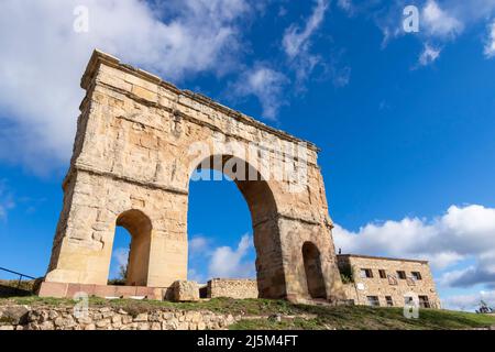 Roman arch of Medinaceli, Soria province, Spain. Stock Photo