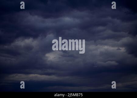 Dark Blue Clouds Before Storm Stock Photo