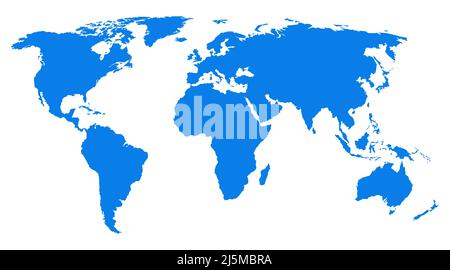 World map vector, isolated on white background. Flat Earth, map template for web site pattern, anual report, inphographics. Worldmap icon. Travel worl Stock Vector