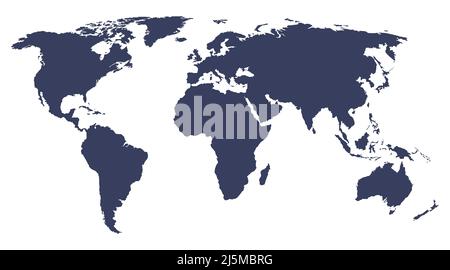 World map vector, isolated on white background. Flat Earth, map template for web site pattern, anual report, inphographics. Worldmap icon. Travel worl Stock Vector