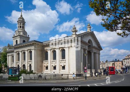 The 18th century church of St Alfege at Greenwich, South East London UK, built to the designs of Nicolas Hawksmoor Stock Photo